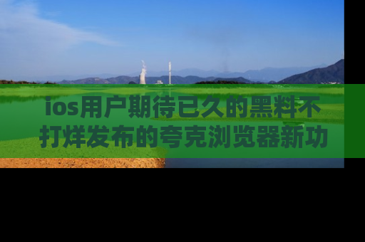 ios用户期待已久的黑料不打烊发布的夸克浏览器新功能上线啦!