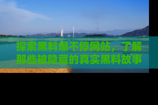 探索黑料爆不停网站,了解那些被隐藏的真实黑料故事